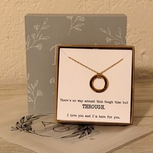 Anna + Care Inspirational Gold Pendant Necklace